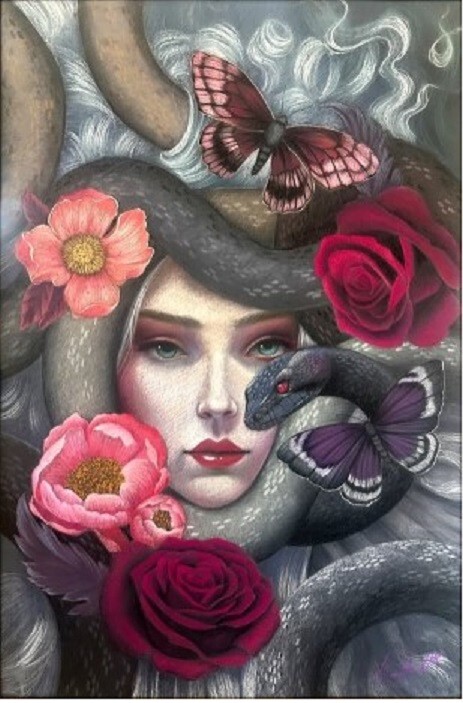 Melanie Stimmell Eve and the Garden of Whispers- original canvas with COA $8,550