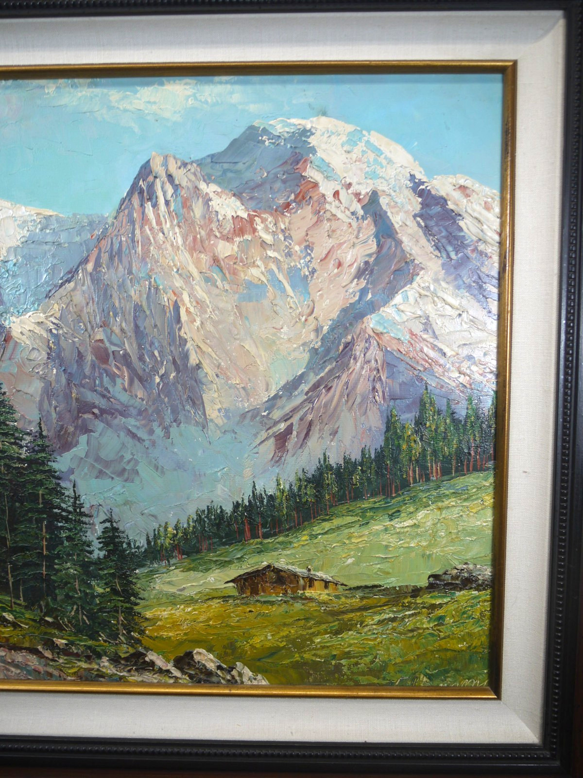 VTG Alpine Landscape OIL Painting Alps Switzerland Germany Austria ART 1950s