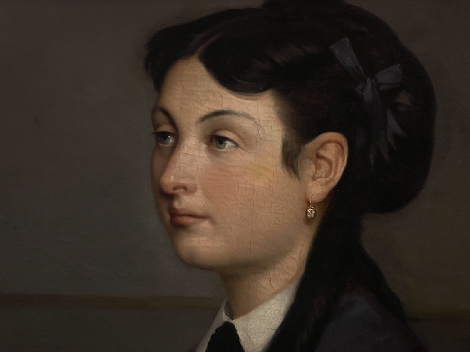 Antique 19thC Portrait Oil Painting of a Lady – French – Henri-Eugene Pluchart
