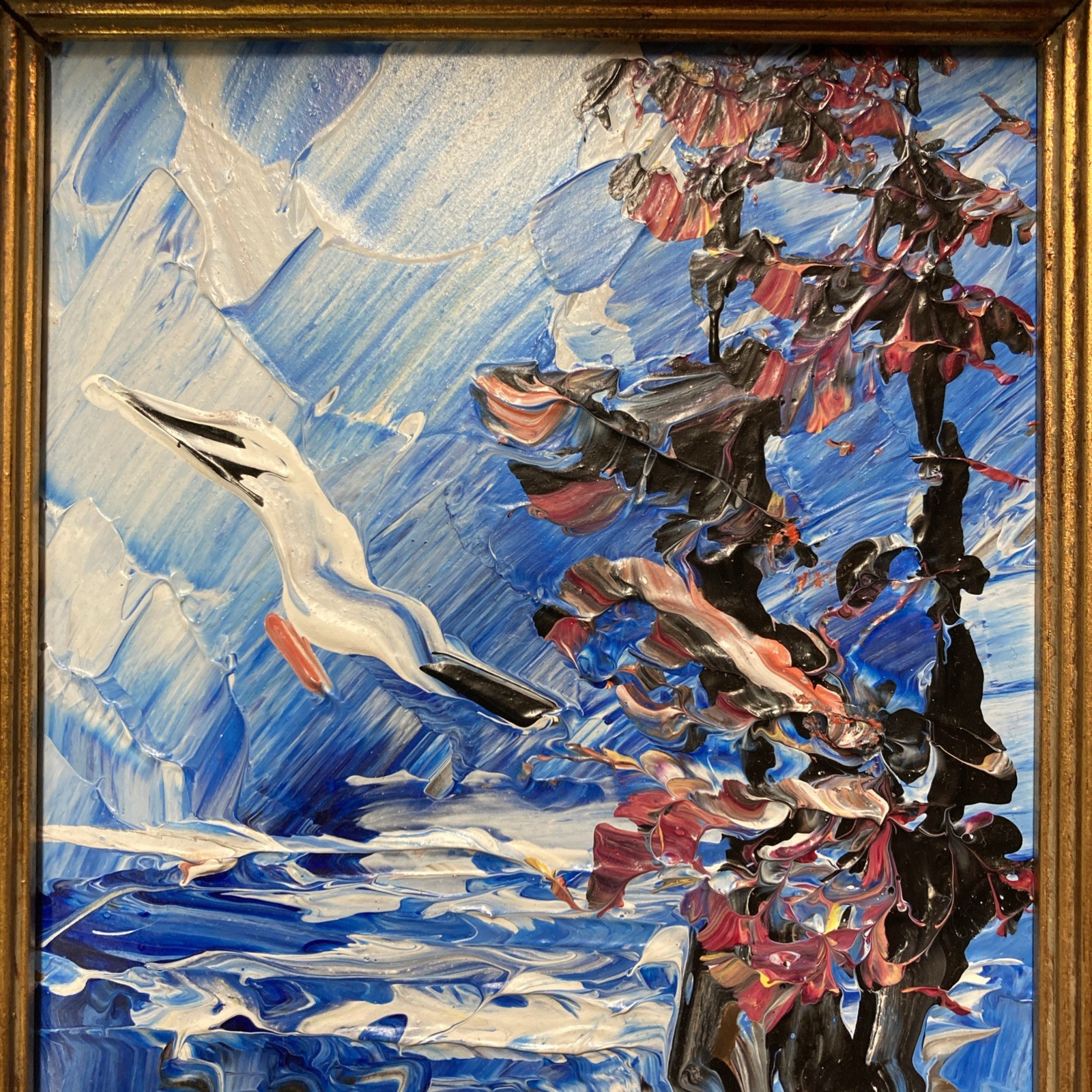 Morris Katz Oil Painting Original W/ Worn Frame Catskills NY Fame Small
