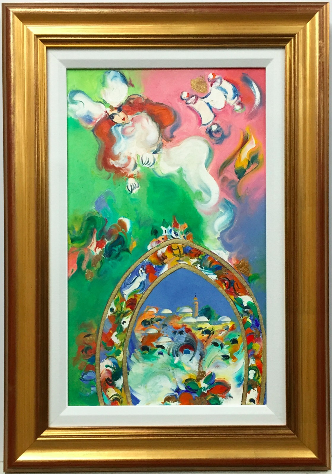 Judaica-Israeli Art Ben Avram Original oil painting on Linen. Framed+Free print