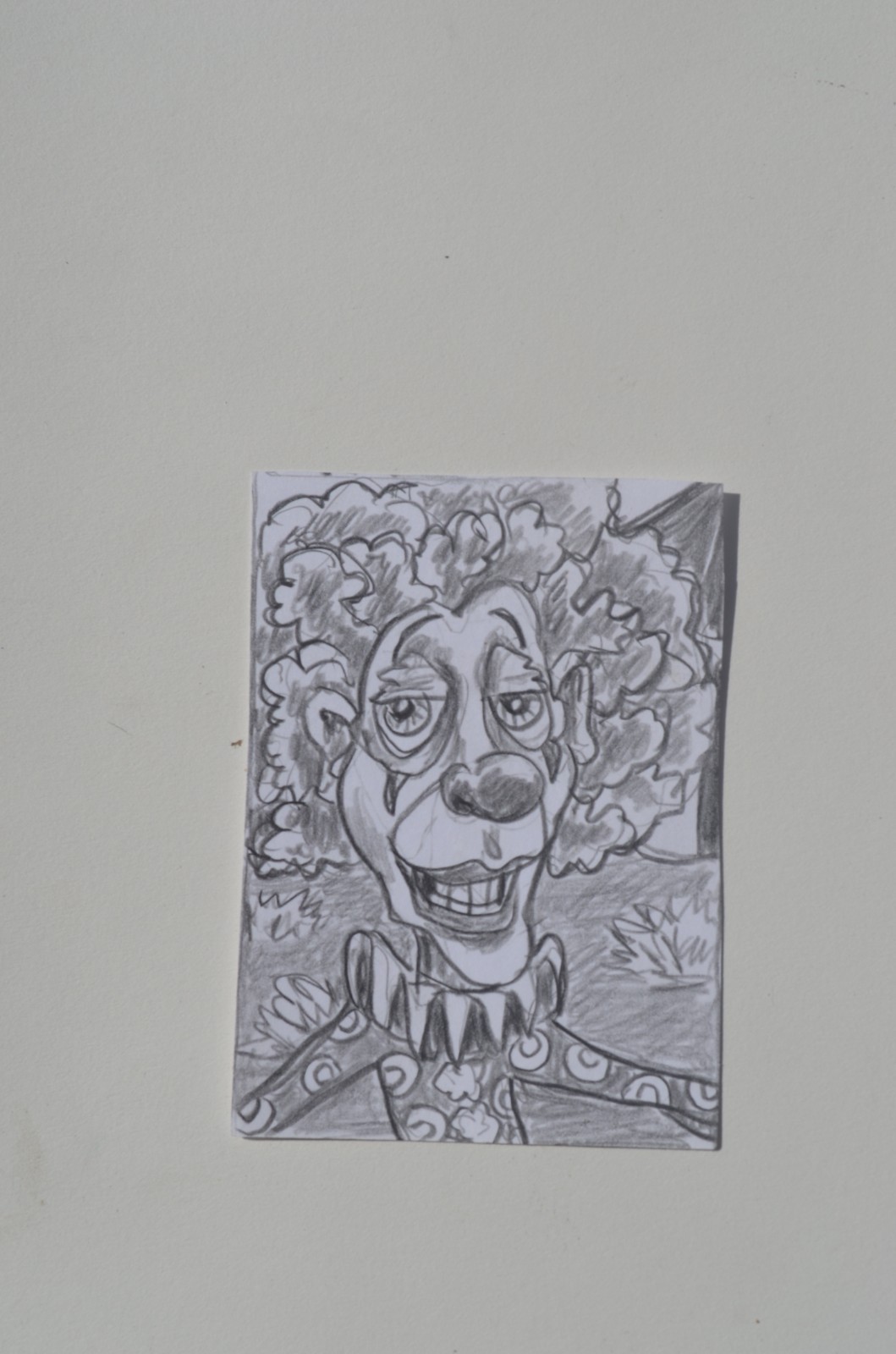 ACEO Original Pencil Drawing Clown Original Art not a print