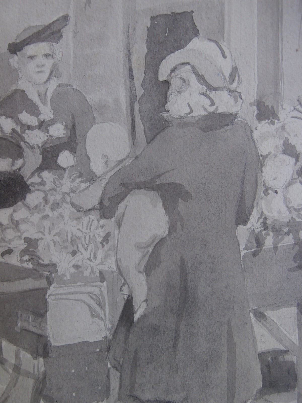 Black Street Vendor 1940s Painting American Artist Charleston SC Renaissance Era
