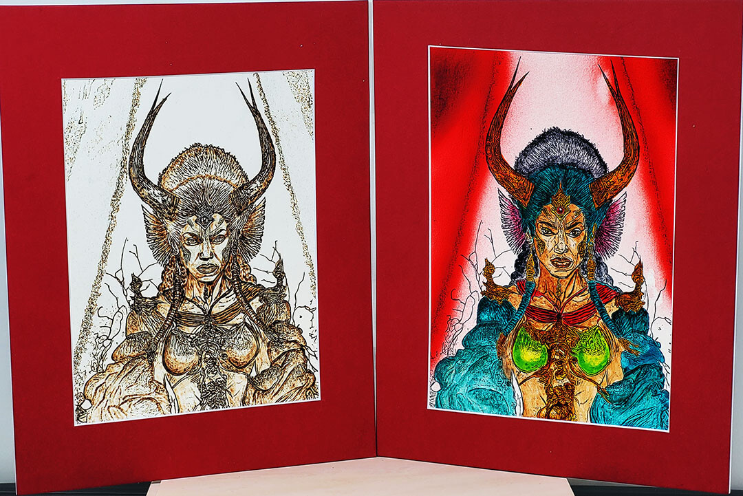 Divine Wood Burning & Painting Combo – Crafted Ritual Artwork