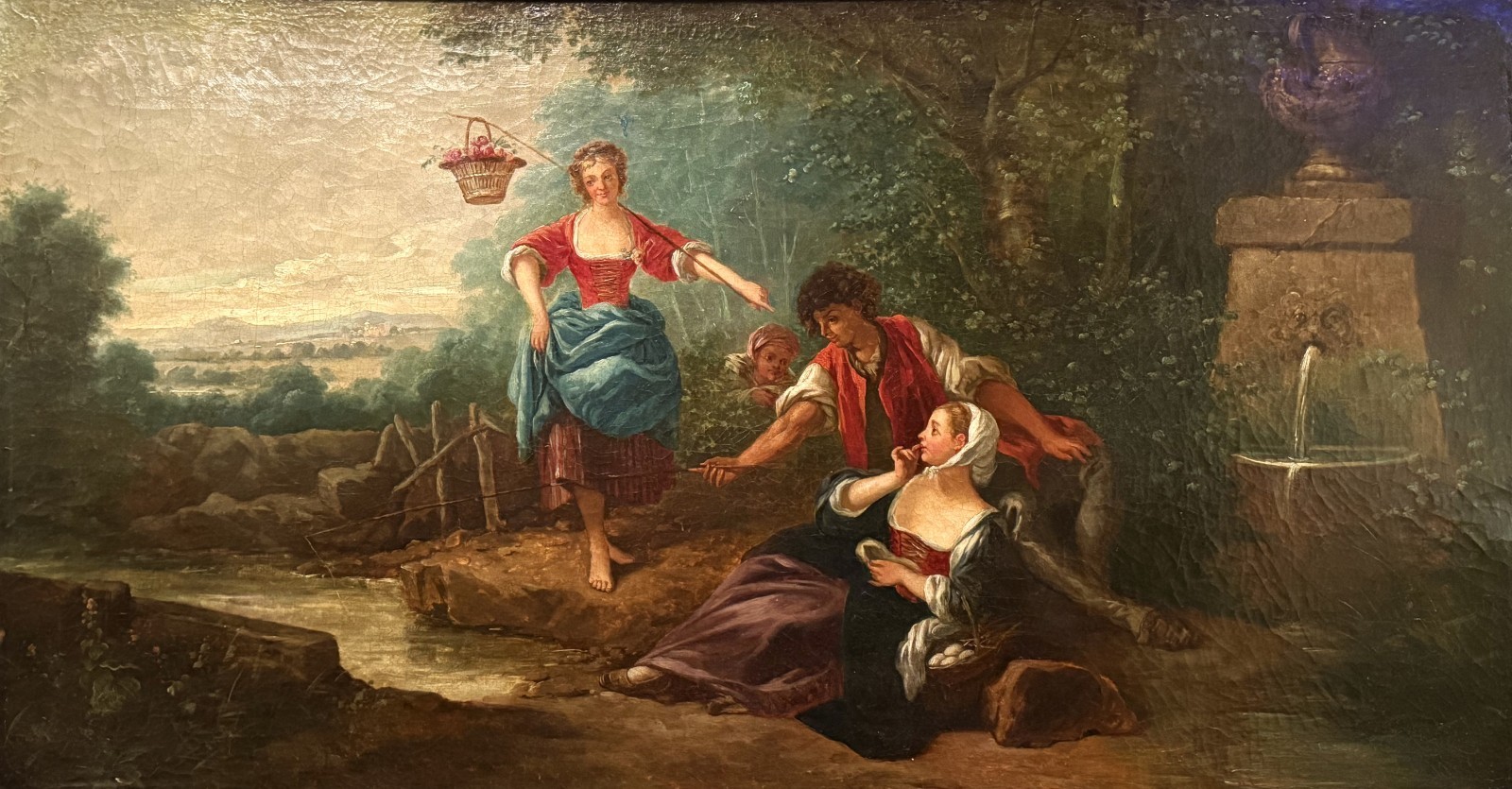 Sebastien Leclerc the Younger (French), 18th C Rococo Style O/C Pastoral Scene!