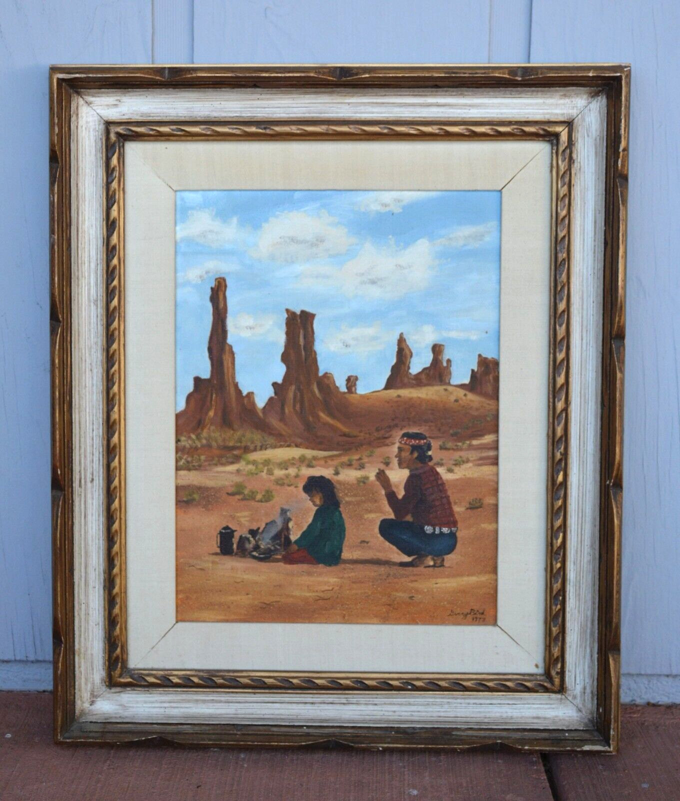 Gerry Bird – Painting Navajo Indians Camping on Desert Floor of Monument Valley