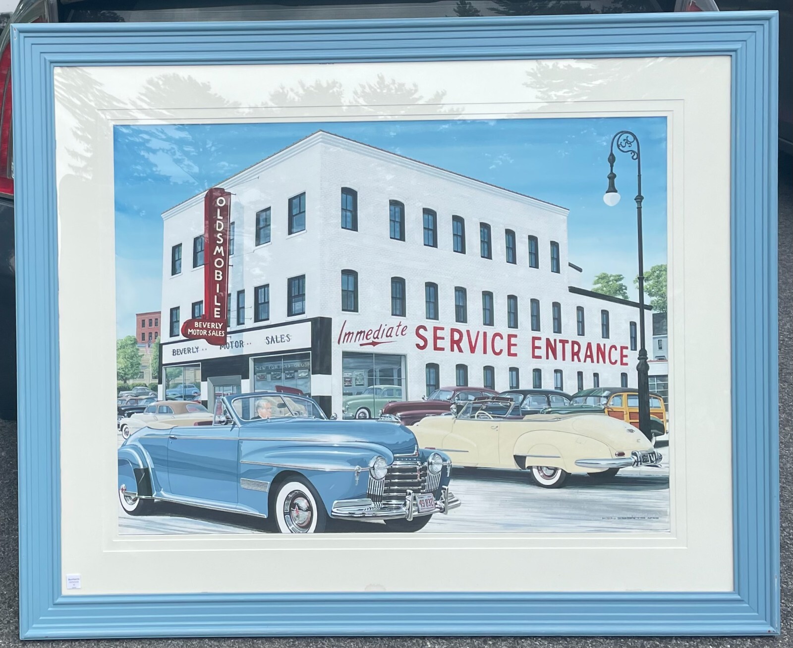 KEN EBERTS Oldsmobile OLDS Convertibles & WOODY WAGON Car Dealership Painting