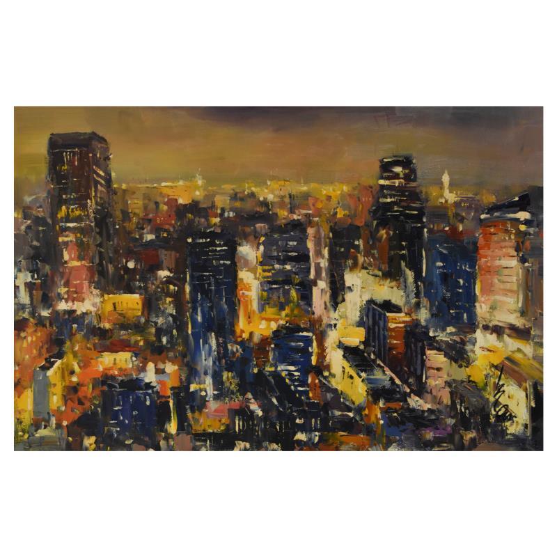 Inam Original Painting on Canvas (45″ x 30″), Hand Signed with LOA