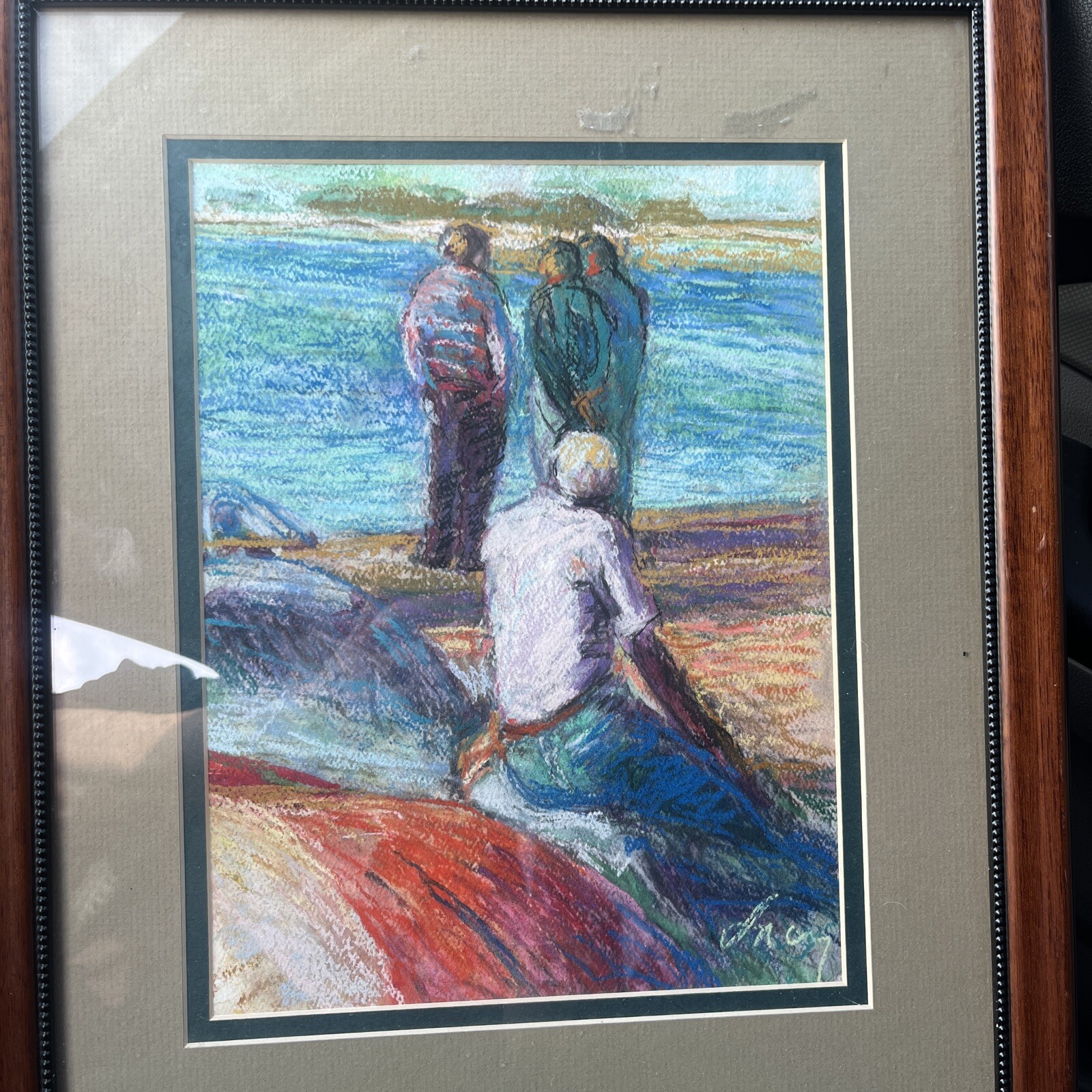ERNEST LACY Pastel & Watercolor, Signed, 2002 Original + Signed Letter by Artist