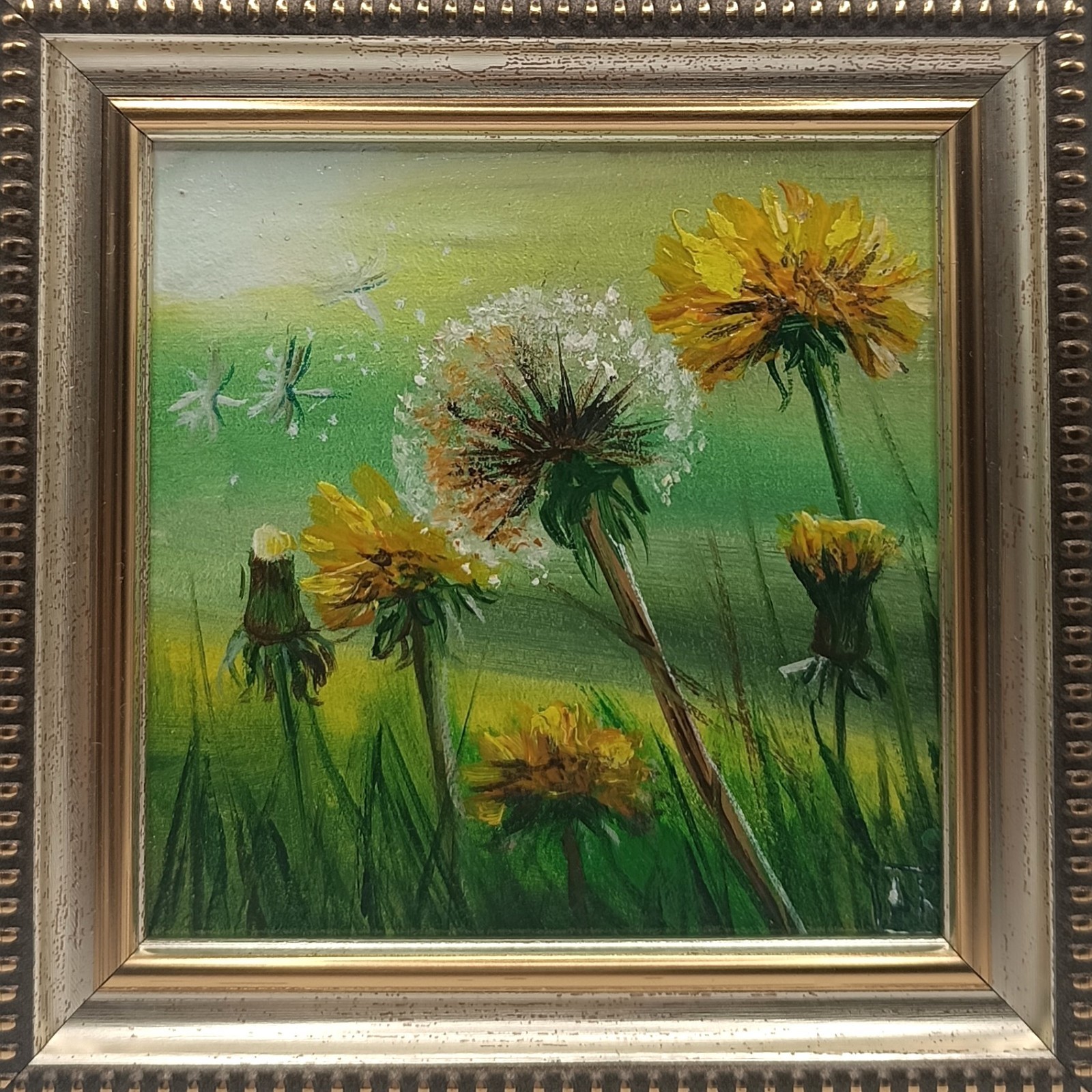 Oil Painting Hand Painted Floral Impasto Texture 4×4 Mini Art Flowers Decor