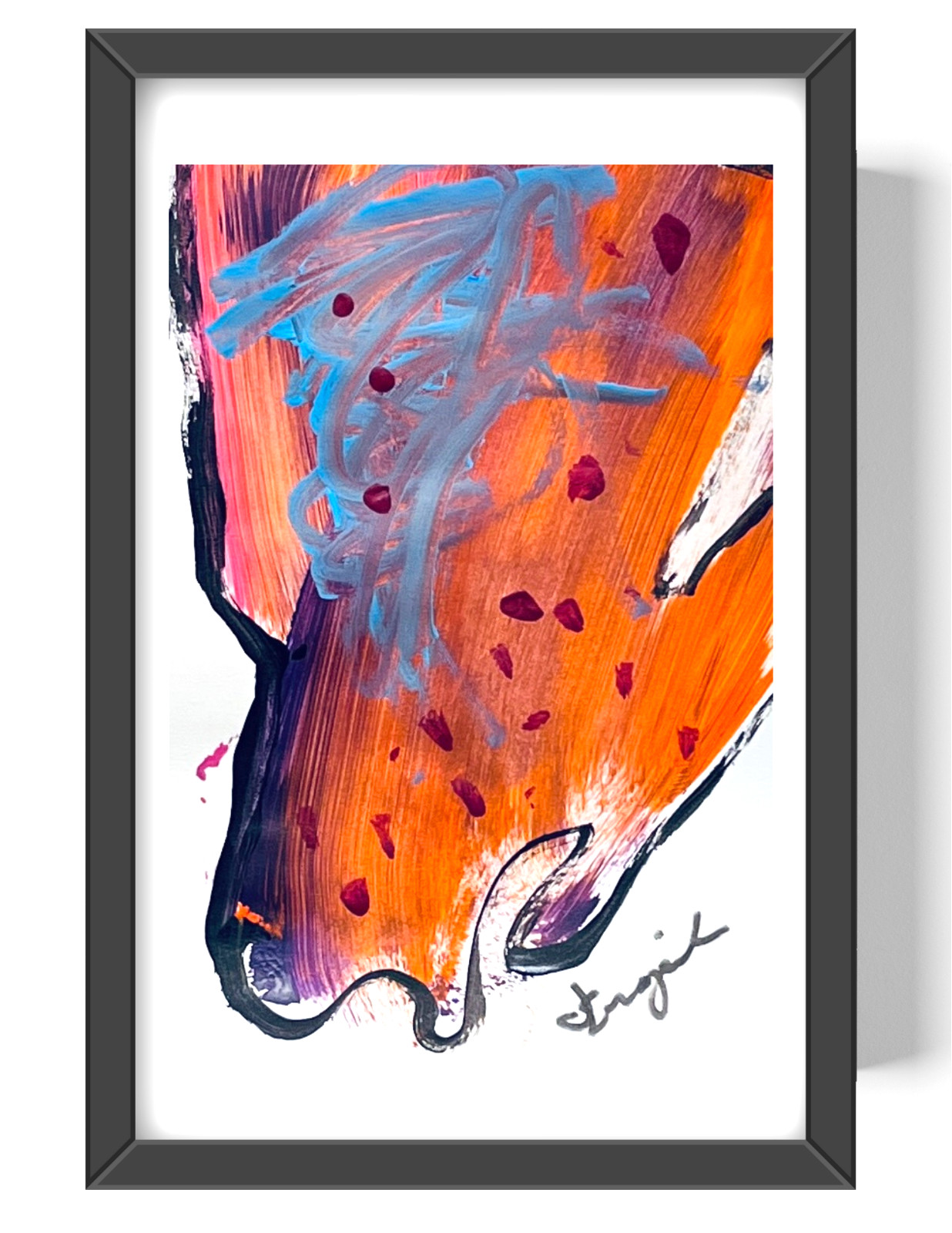 Guajardo Fire and Ice Elemental Meet 9X6 Paper Unique Abstract Expressionism