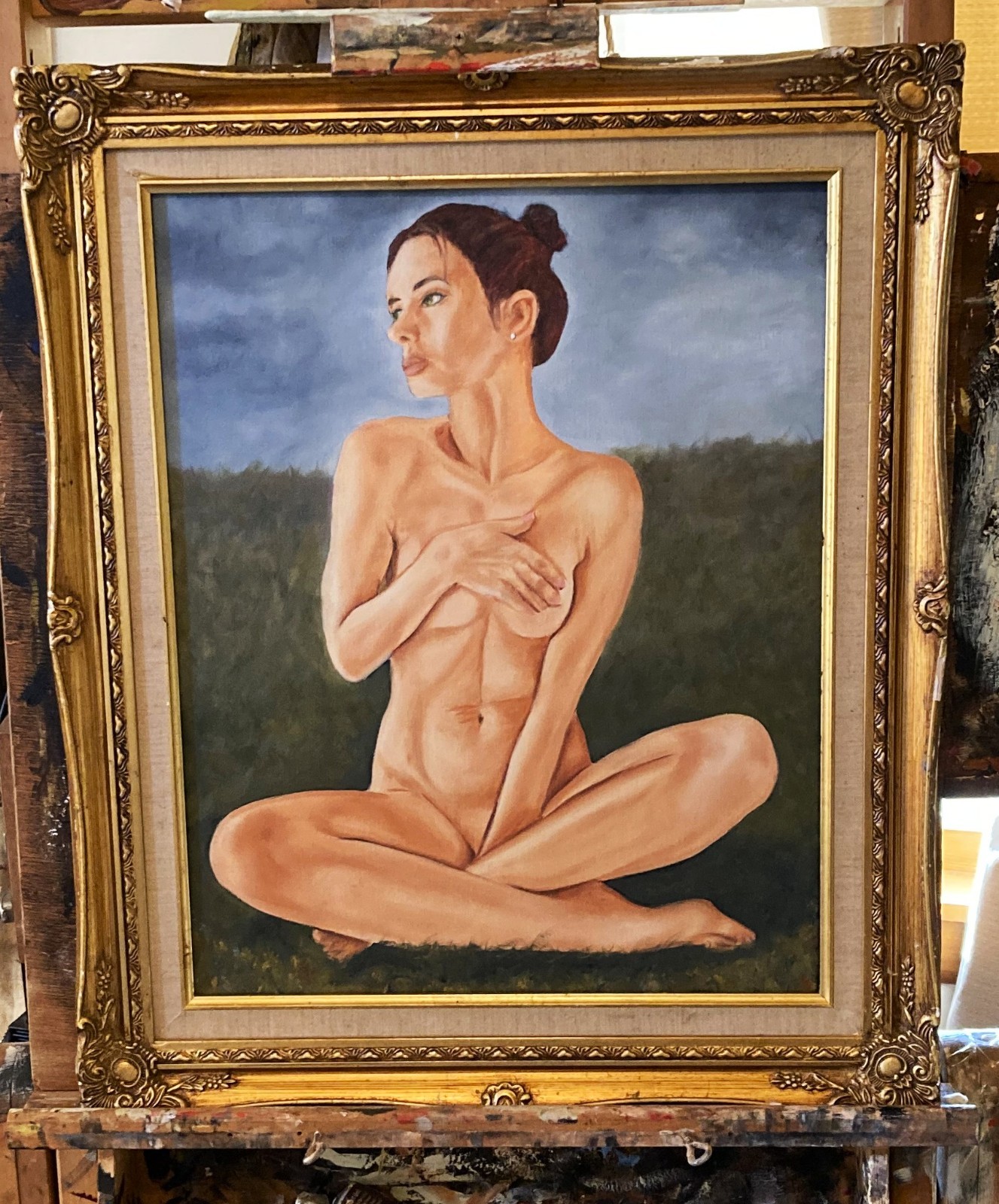 «Tastefully Done» VANWINKLE ORIGINAL NUDE Female oil painting 16×20 signed