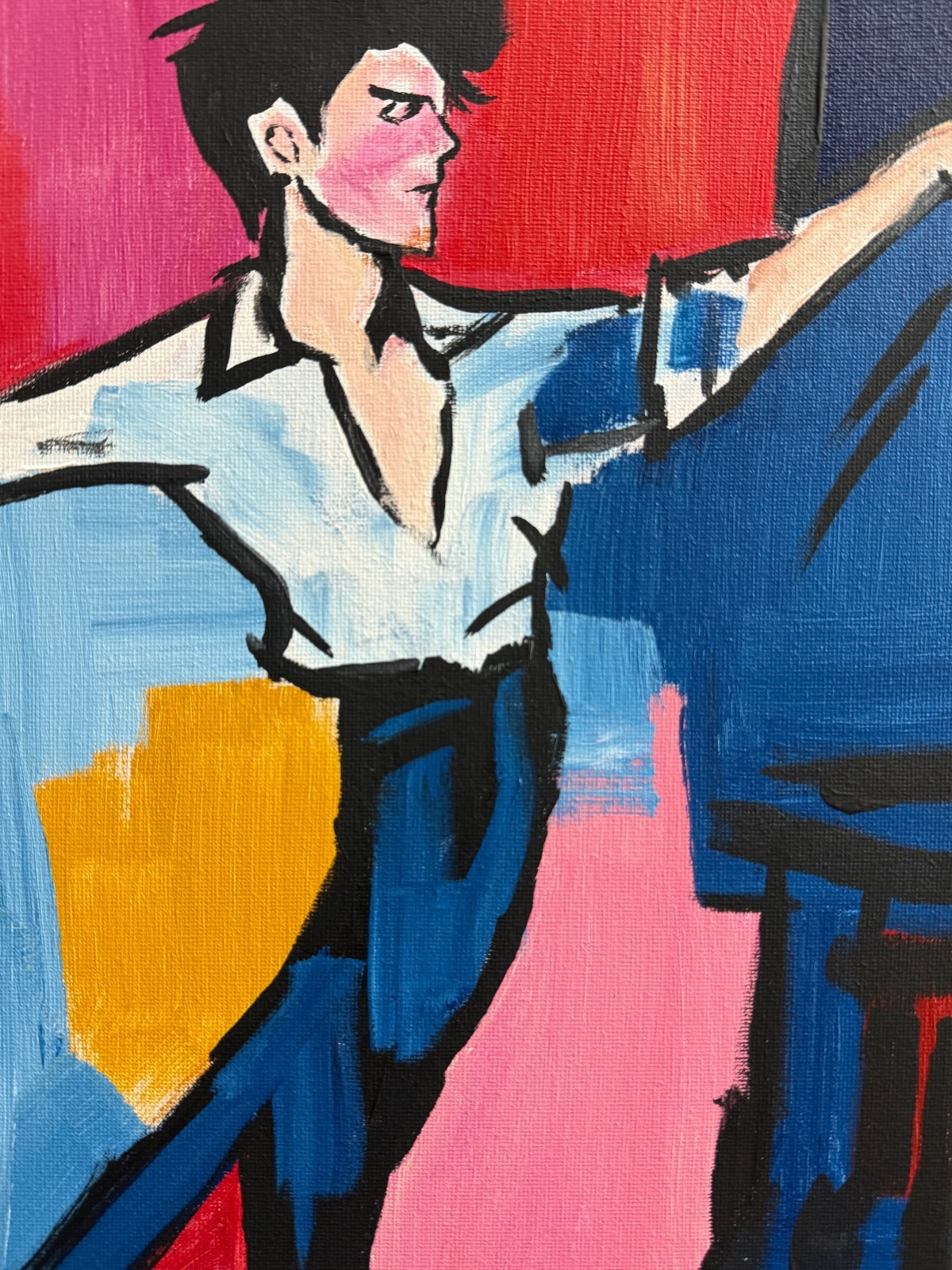 Original Expressionist Hand Painted 11×14 Acrylic Signed Canvas Art Opening Nigh