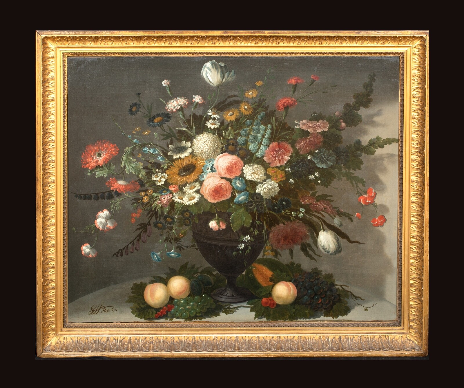Large 18th Century Dutch Old Master Still Life Flowers – Jan VAN OS (1744-1808)