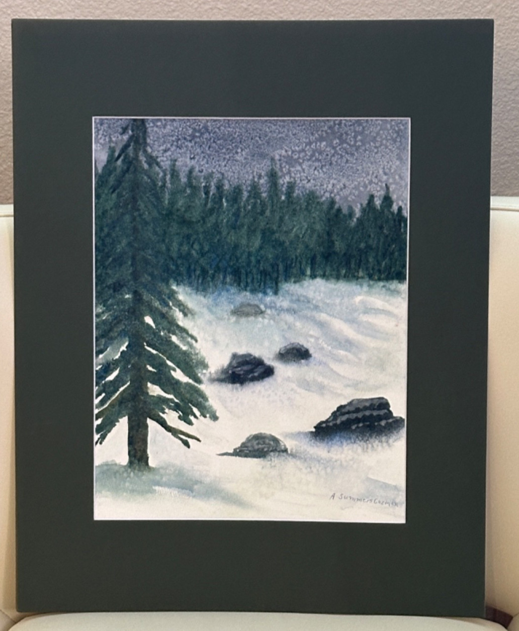 ALICE GUZMAN ORIGINAL WATERCOLOR PAINTING MATTED 20″ X 16″ NEW MEXICO 1980’S