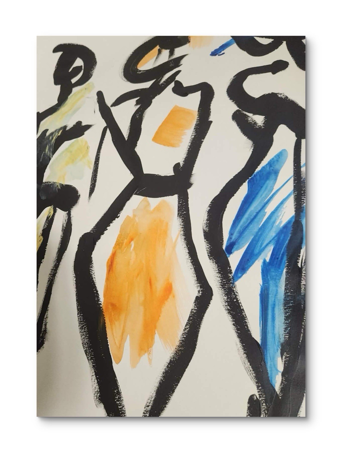 Abstract Ladies Modern Unique Bold Art Acrylic Mixed Media Paper 12X16