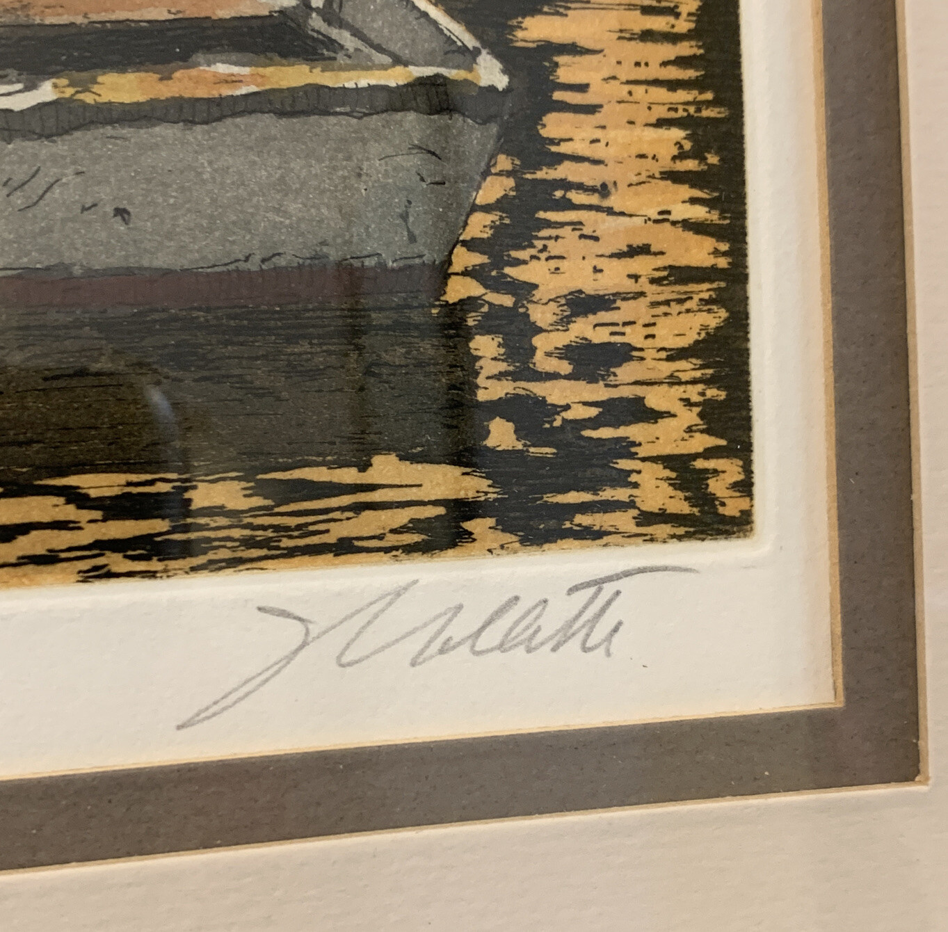 John Collette «Carolina Sunset» Framed Original Hand Colored Etching COA Signed