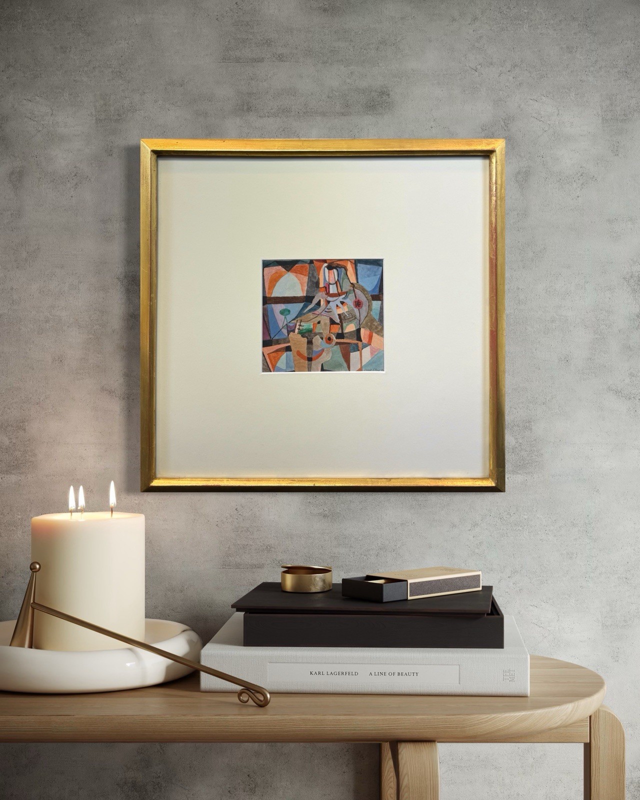 Original 1946 Louis K. Stone Abstract New Hope Modernist Watercolor Signed