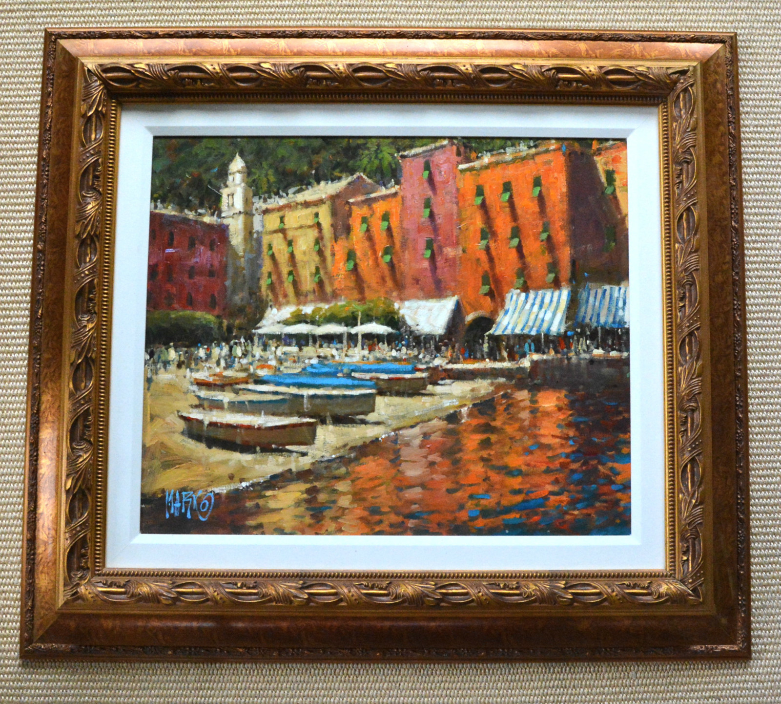 Marko Mavrovich ORIGINAL PAINTING, Canvas, «Portofino» Signed, Park West Docs!