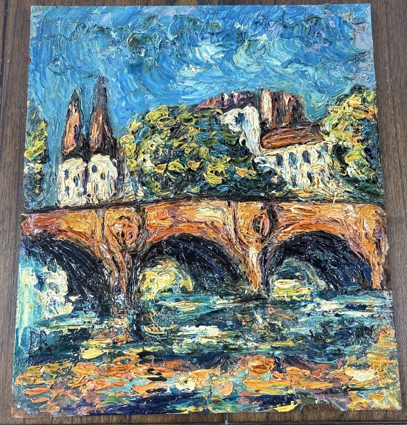 Preben Rasmussen Painting Paris Street Scene Palette Knife Expressionist 14×16
