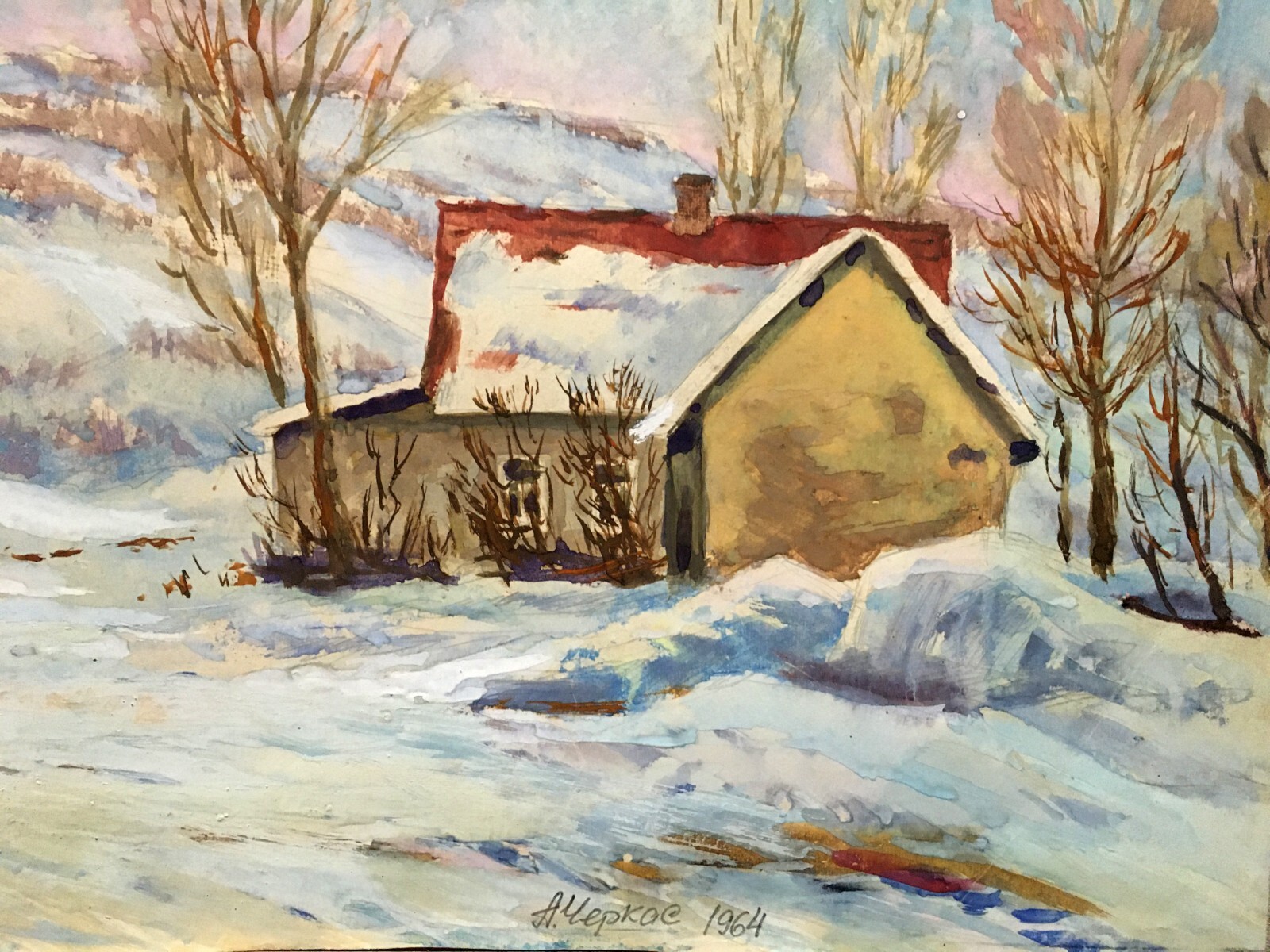 Gouache Painting Unframed Winter has Come Cherkas A Home Decor Artwork Art n714