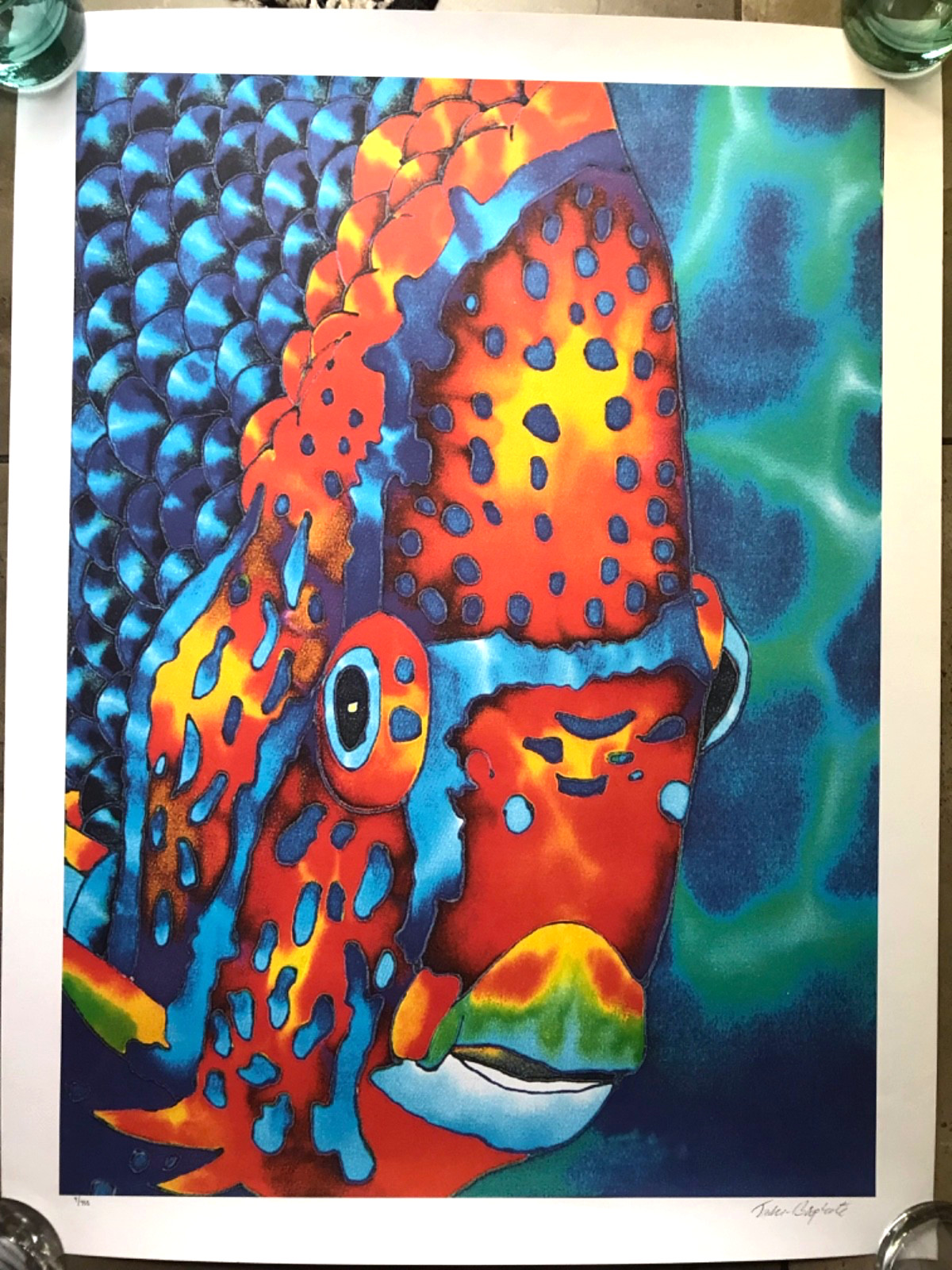 Original Beach Print archival paper 4/500 Silk Art Daniel Jean-Baptiste Signed