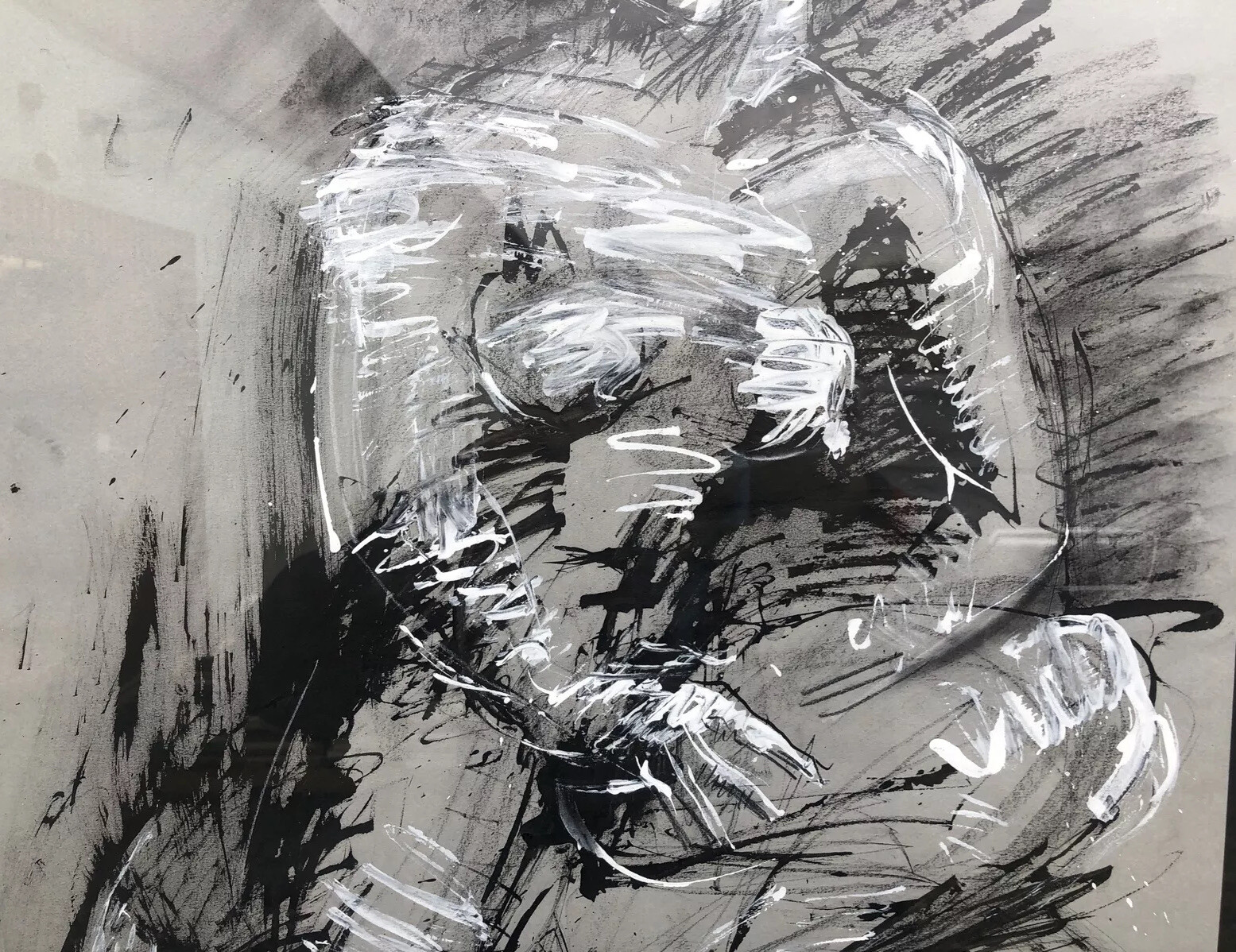 Signed Ruslan Khais 4 1 96 Gouache Of A Nude Female 29 1/2” X 14 1/4” X 1 3/4”