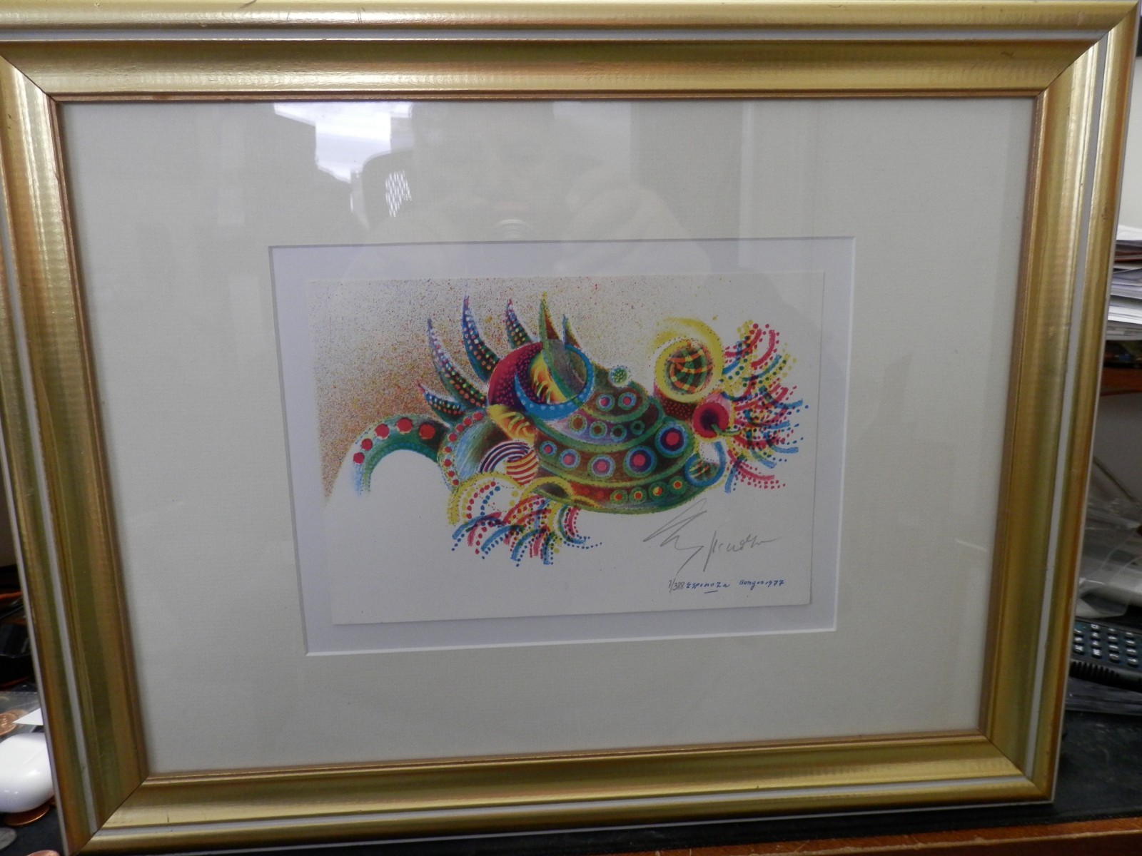 Set of Two Espinoza Burgos Abstract Art Signed & Numbered in Framed 18 x 14″