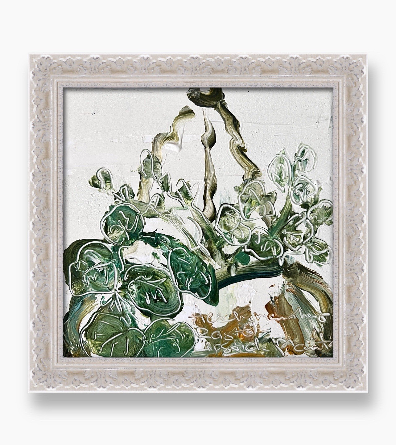 Houseplant Painting – Japandi Style Artwork – Aeschynanthus Rasta Lipstick Plant