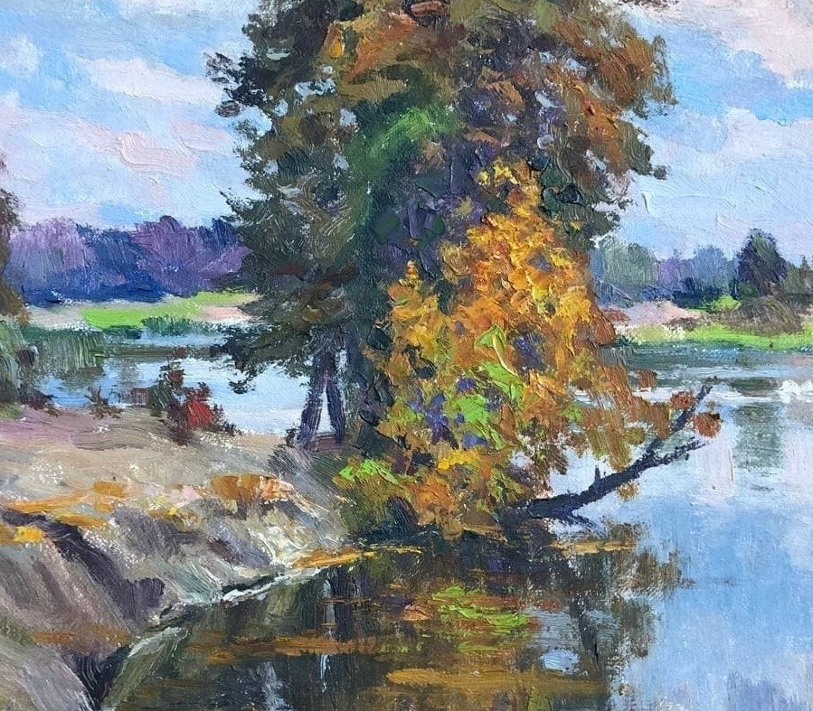 Oil painting Fallen tree Unframed nature painting original artwork signed art