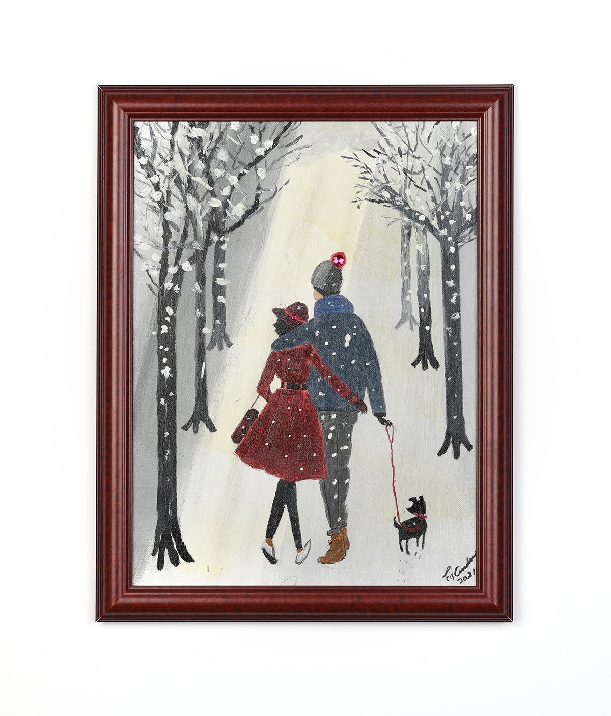 «COUPLE IN THE WINTER PARK» ACRYLIC ON CANVAS
