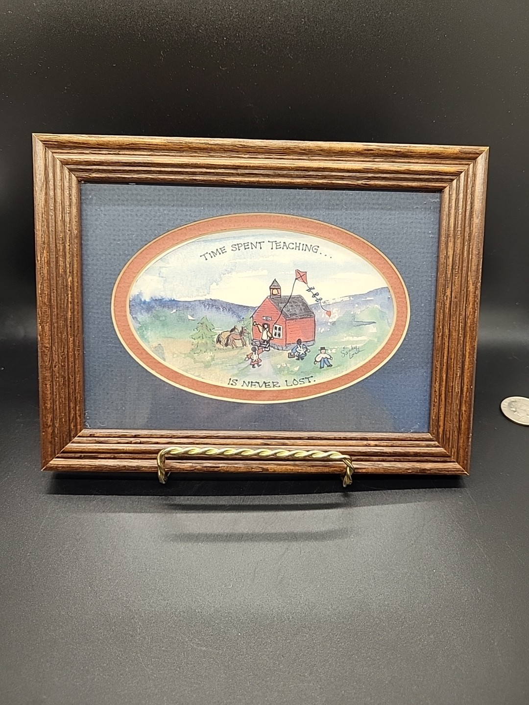 Original Watercolor & Ink Painting-Teaching-Schoolhouse Sandy Lord