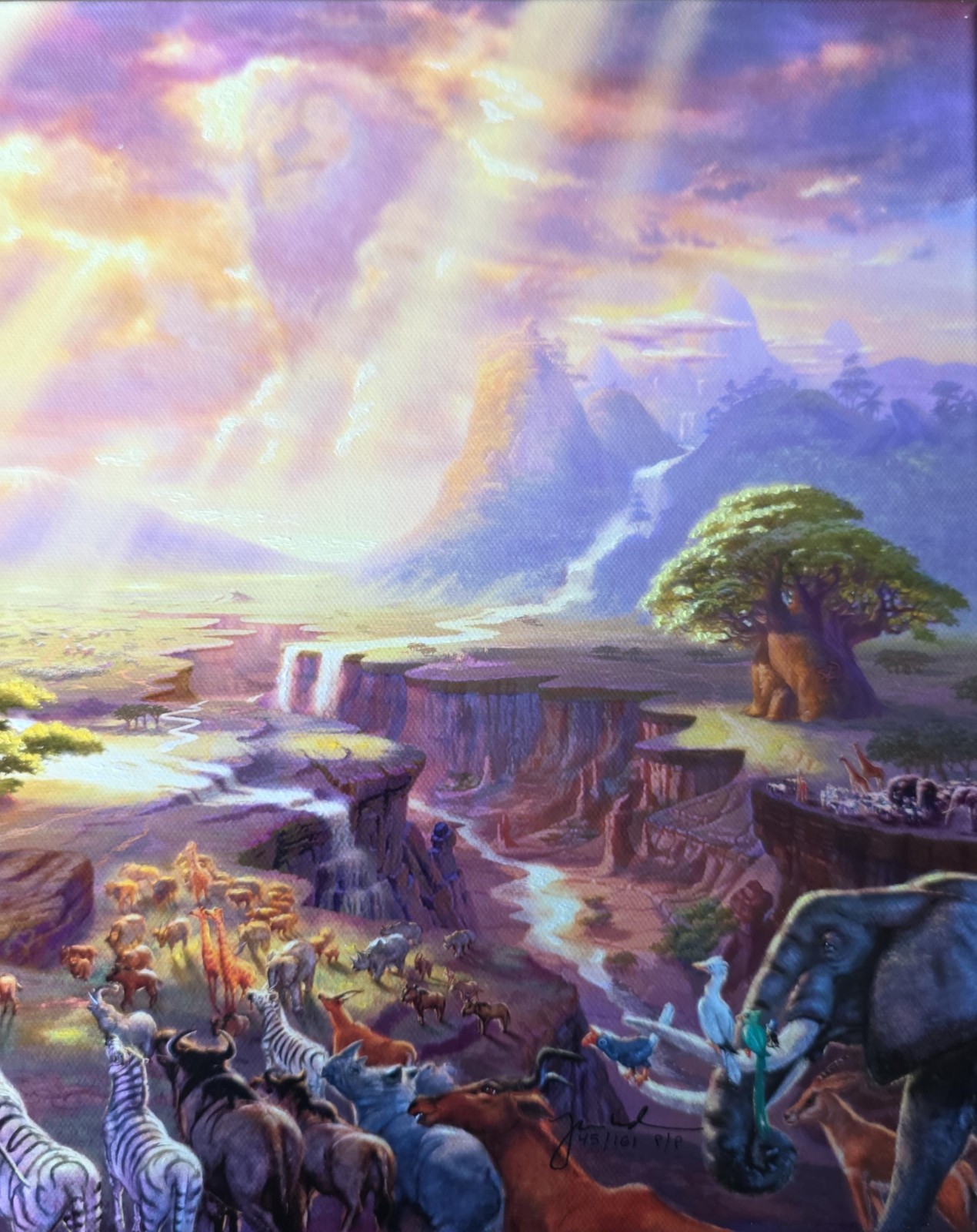 Thomas Kinkade ~ Disney ~ The Lion King 12×18 Publisher Proof Oil on Canvas