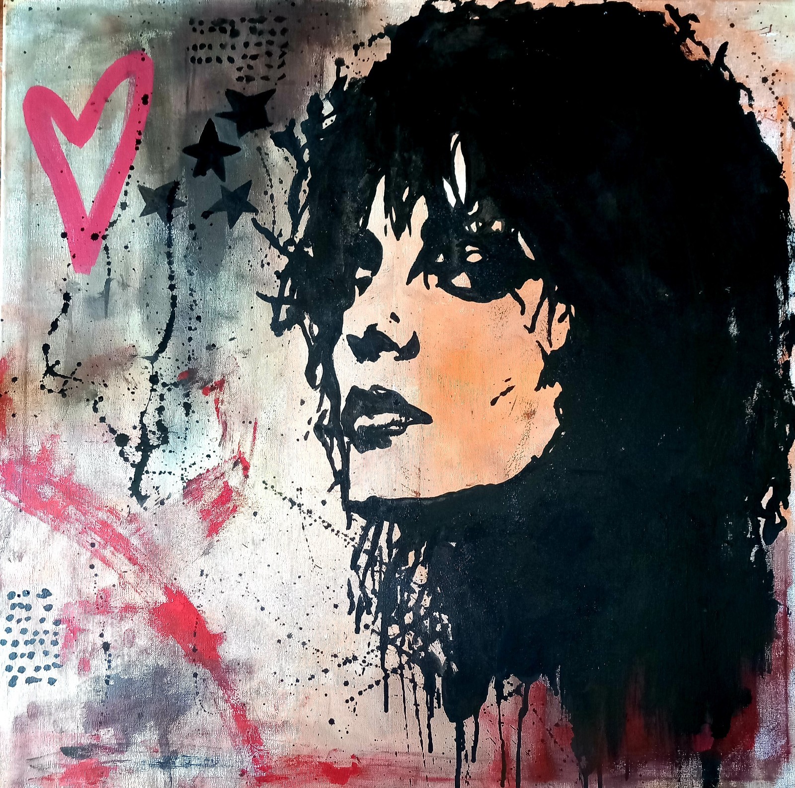 Original painting unique signed abstract modern art painting picture Nina Hagen