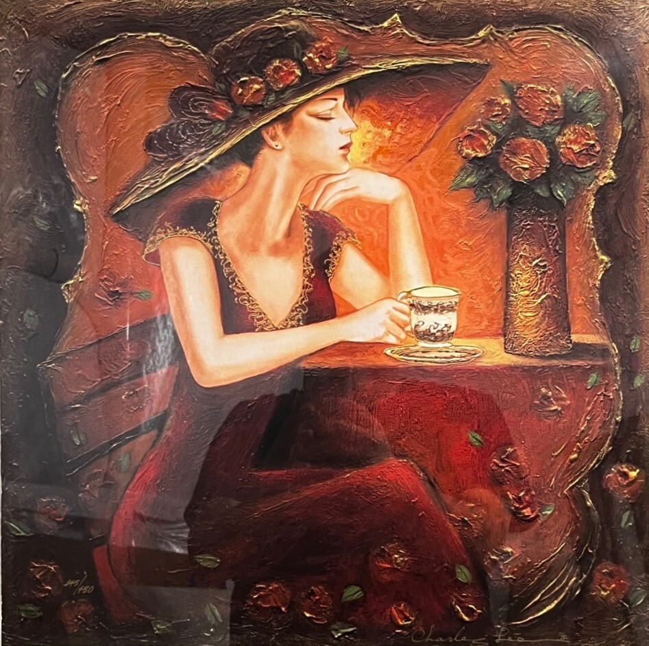 Charles Lee «Tea Time», Matted & Framed, Hand-signed & numbered: SN 345/450