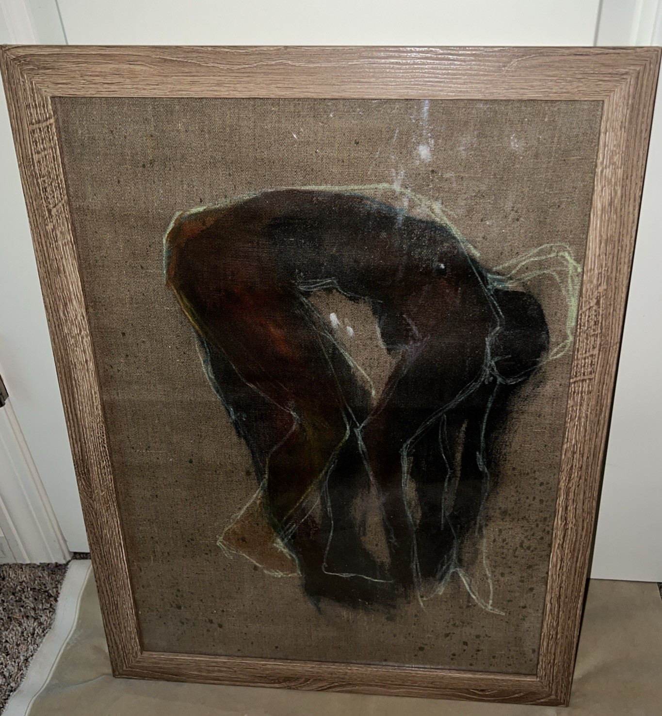 Original Framed Art Body in Motion Interpretation 20-1/8”Wx26.5”H