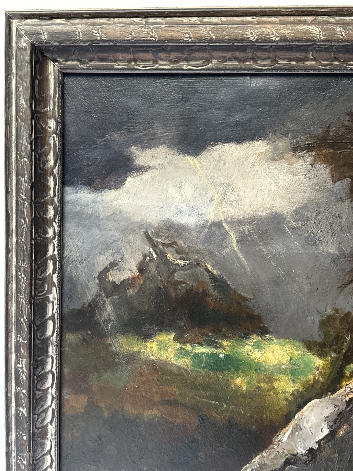 EUGENE HIGGINS PAINTING ANTIQUE EXPRESSIONIST STORM LANDSCAPE FAMILY WPA FAMOUS
