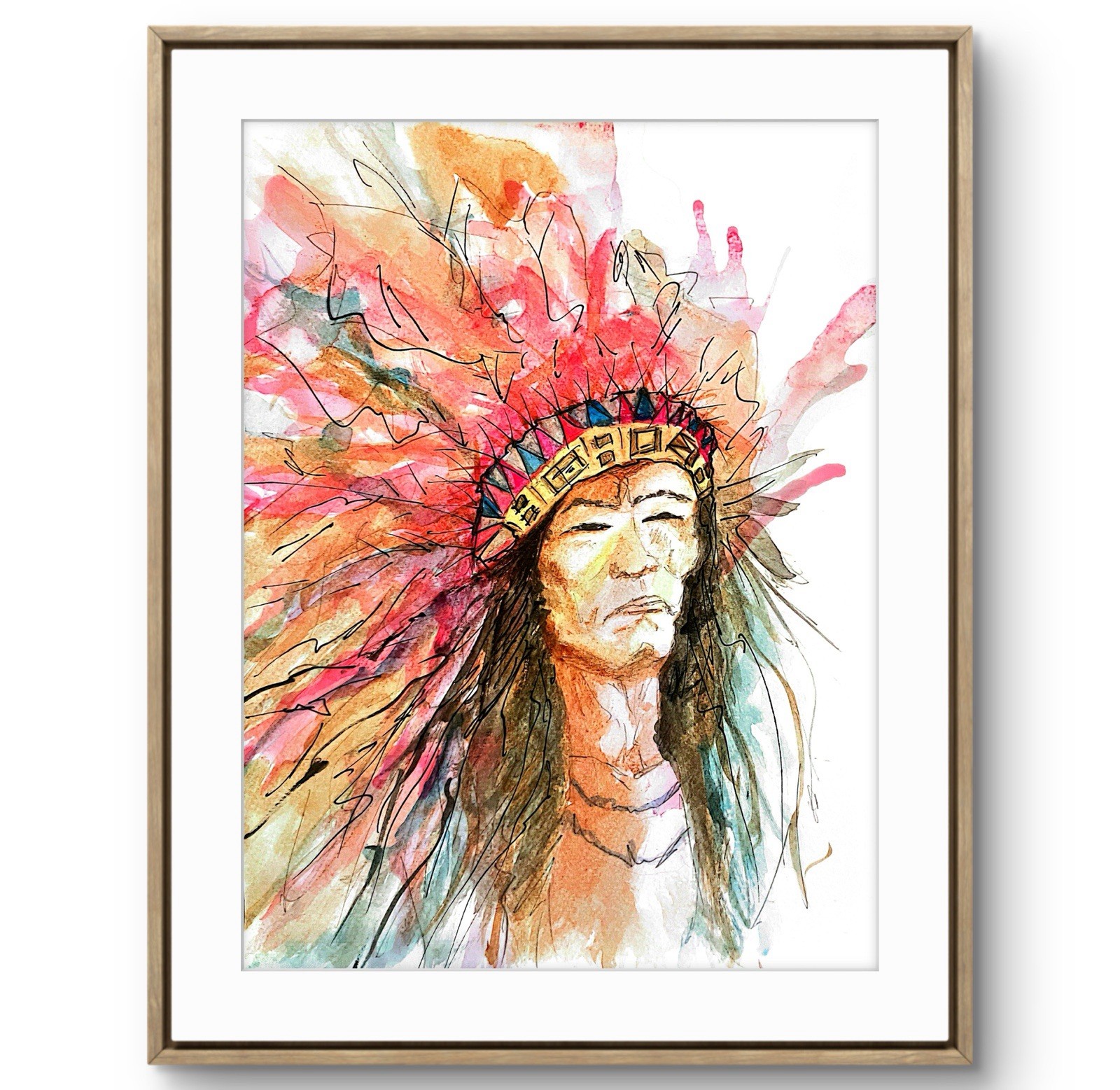 TITA PAINTZ Native American Hand Painted Wall Art 9×12