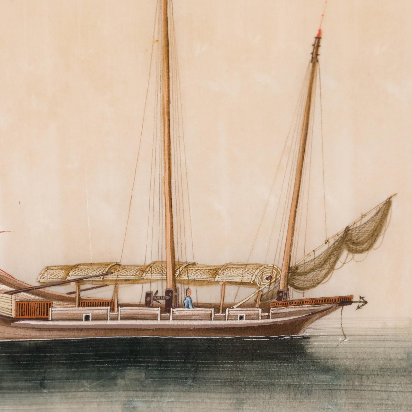 Chinese School 19th Century Watercolour – Coastal Junk