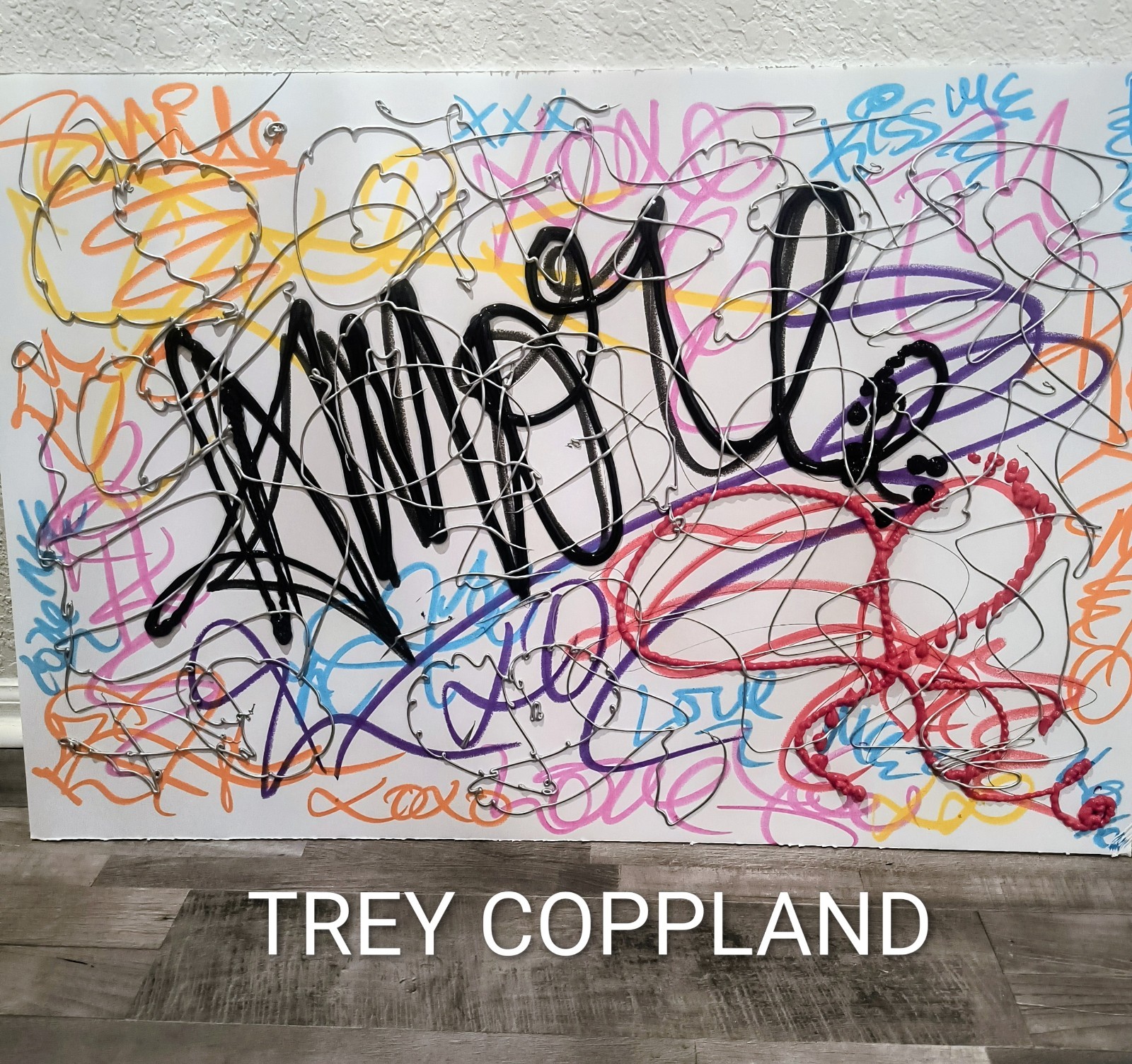 Amore , by Trey Coppland, Graffiti Acrylic Painting, 24+36 in, 2026, Signed
