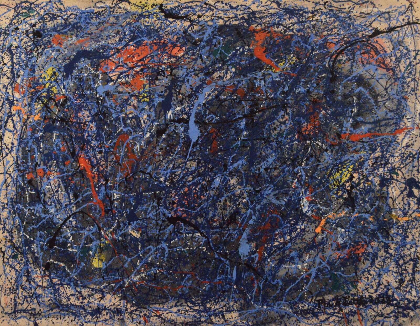 Jackson Pollock style canvas￼￼￼ Painting 81” X 62” XL (6ft. 9in.)Abstract,Modern