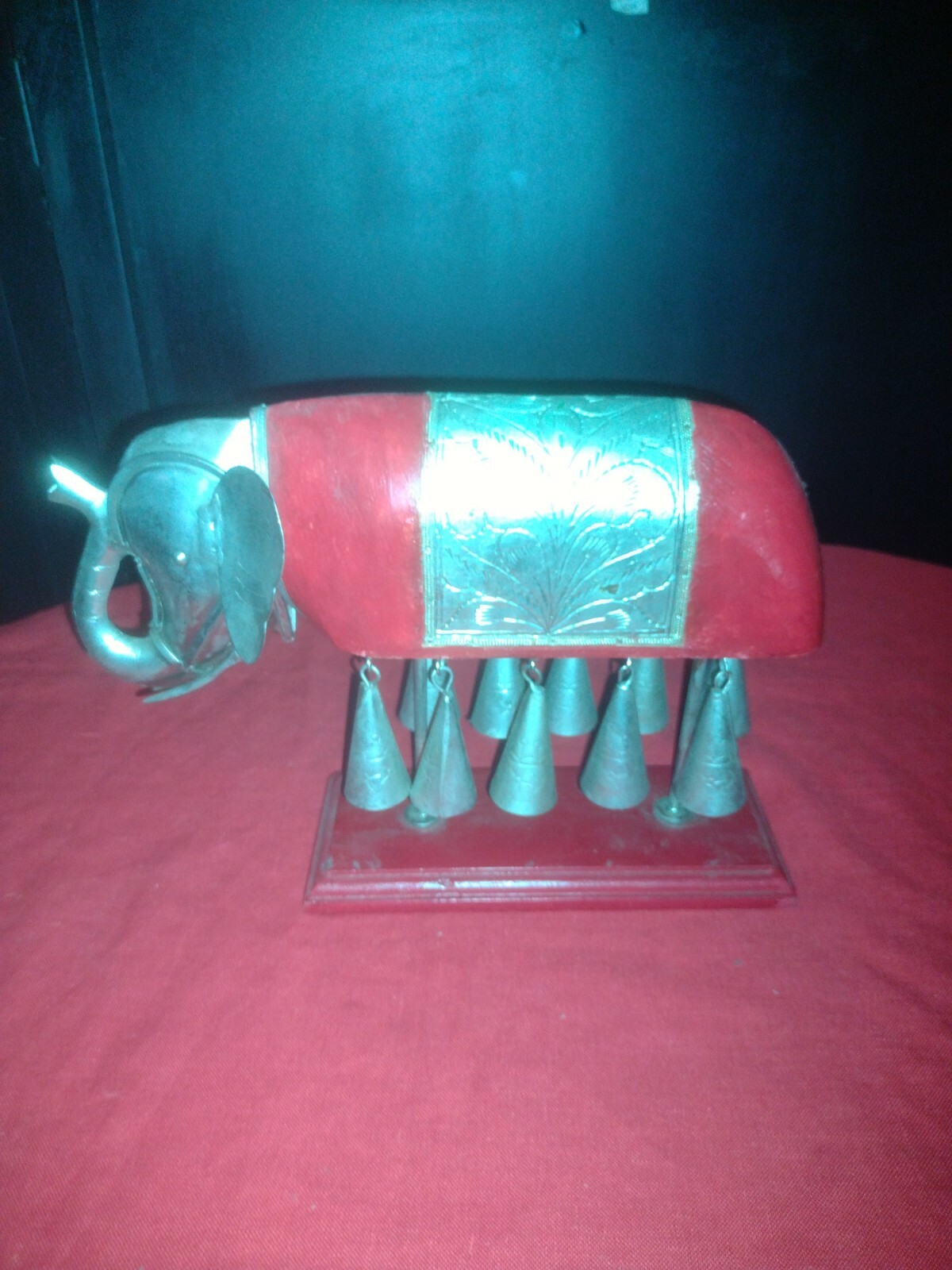 Indian Art Red Painted Elephant