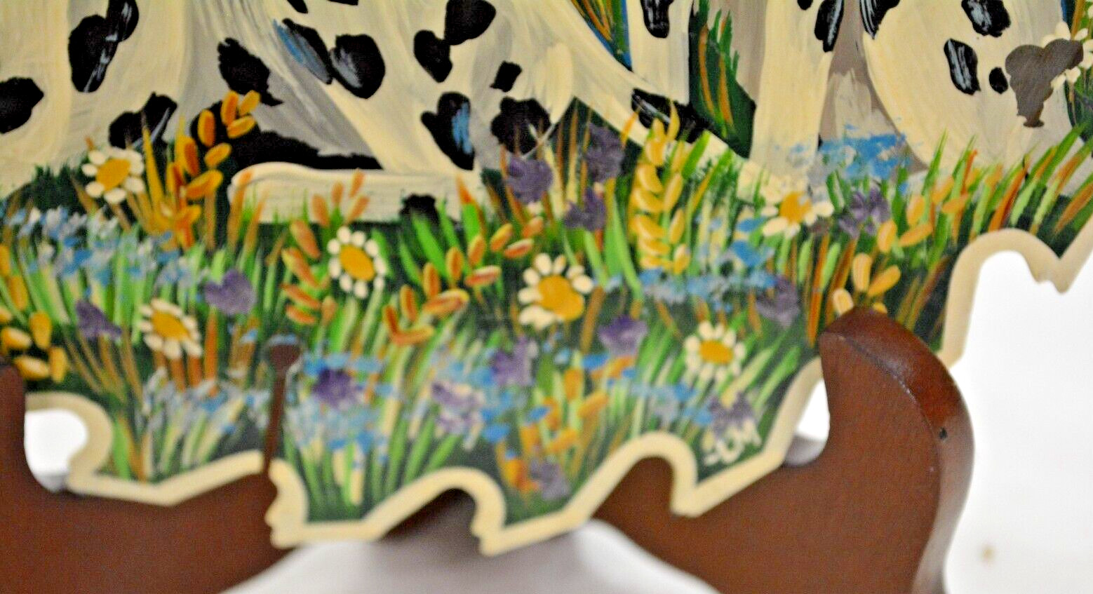 Dalmations in Field by Lori Mills heavy Laquer Top Custom Painted 7″ Saw Blade