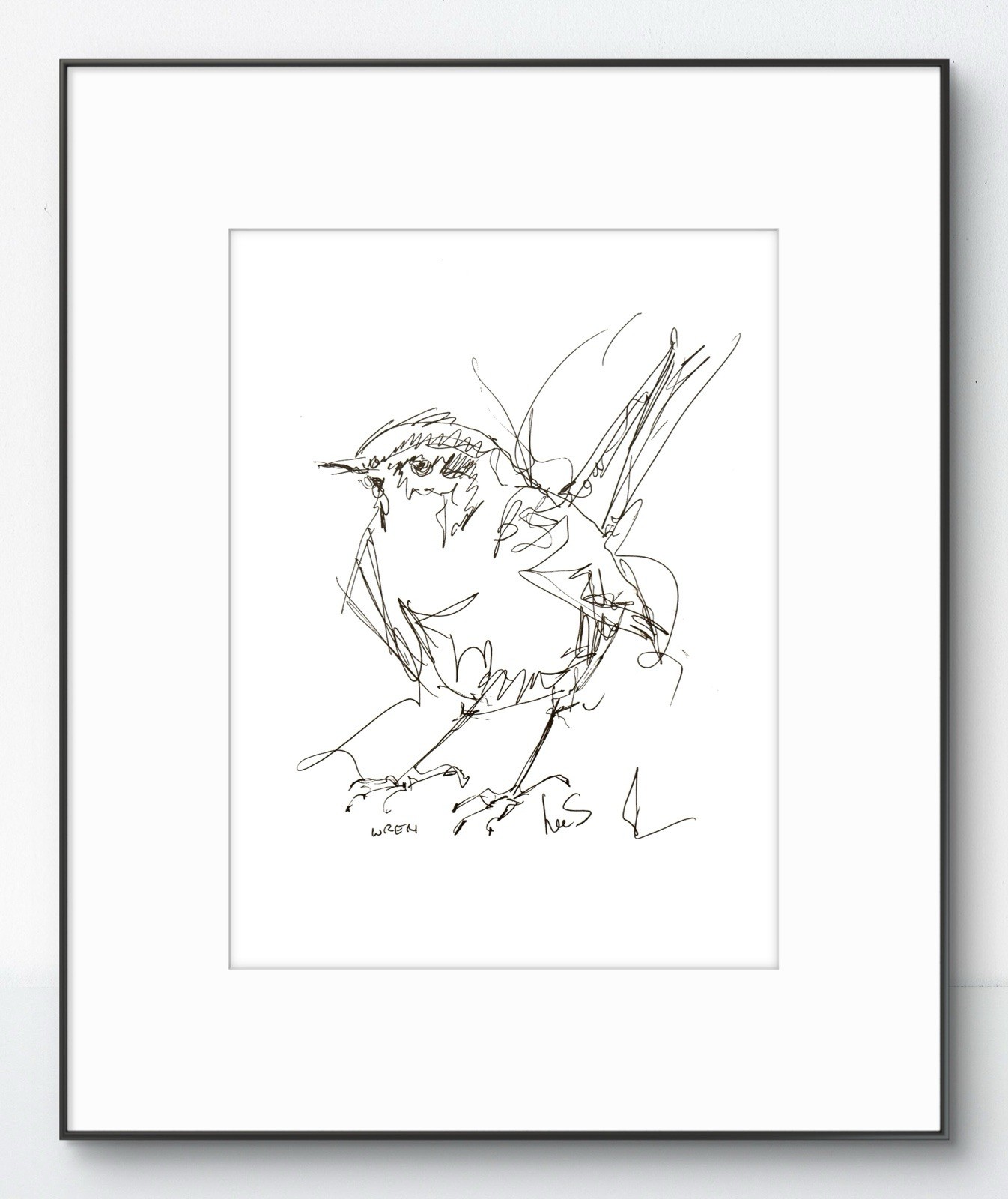 Original Abstract Expressive 9X12 Paper Pen and Ink Bird Handmade Signed 12