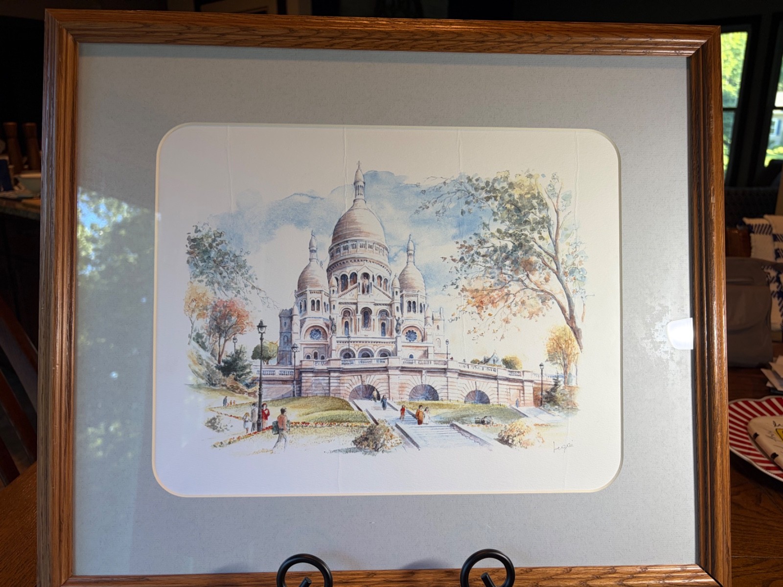 Legai Watercolor, Likely the Original of Sacre-Coeur Basilica, Paris 21 x 18