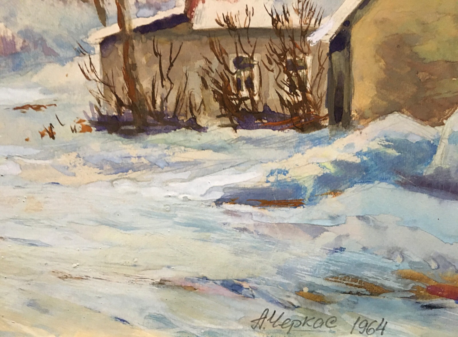 Gouache Painting Unframed Winter has Come Cherkas A Home Decor Artwork Art n714