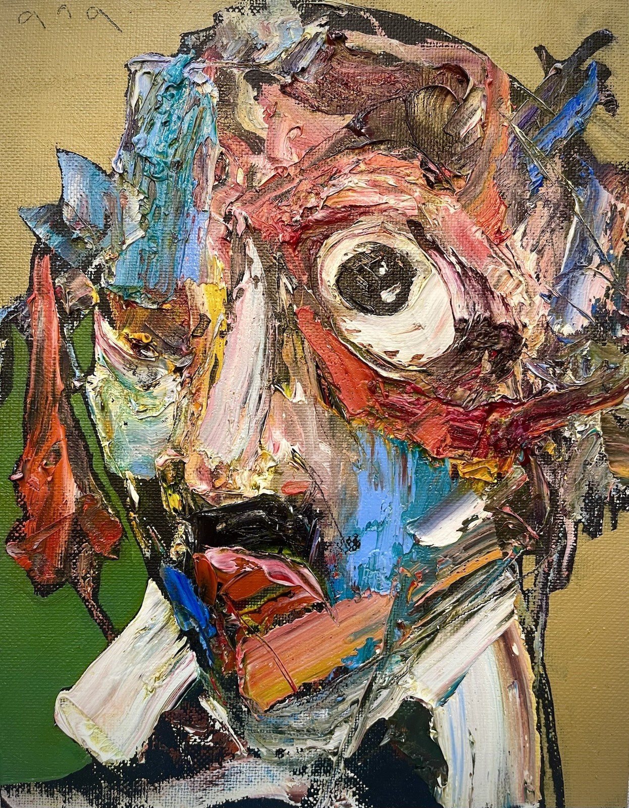 Original abstract painting oil on canvas board 7×9 in by Anastasiya Kimachenko