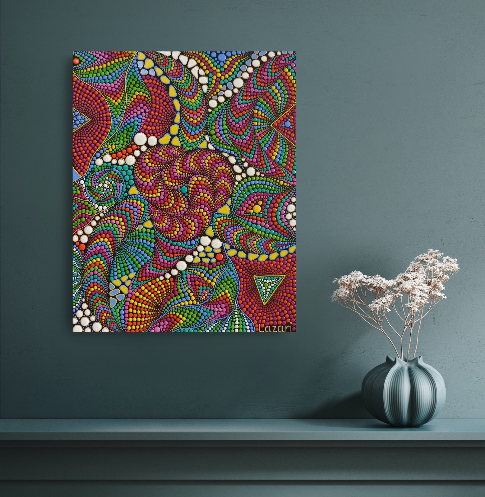 Original Abstract art Psychedelic Trippy artwork Sacred Geometry Art Eclectic