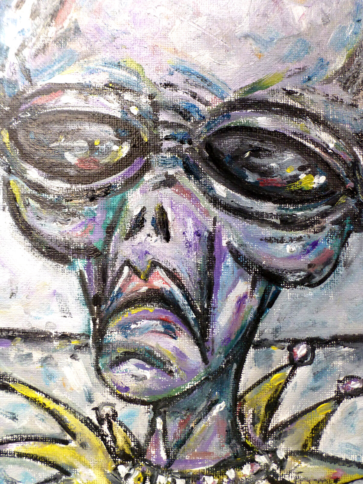 AN UPSET ALIEN new 8×10 oil painting original art outer space Wow signed Crowell
