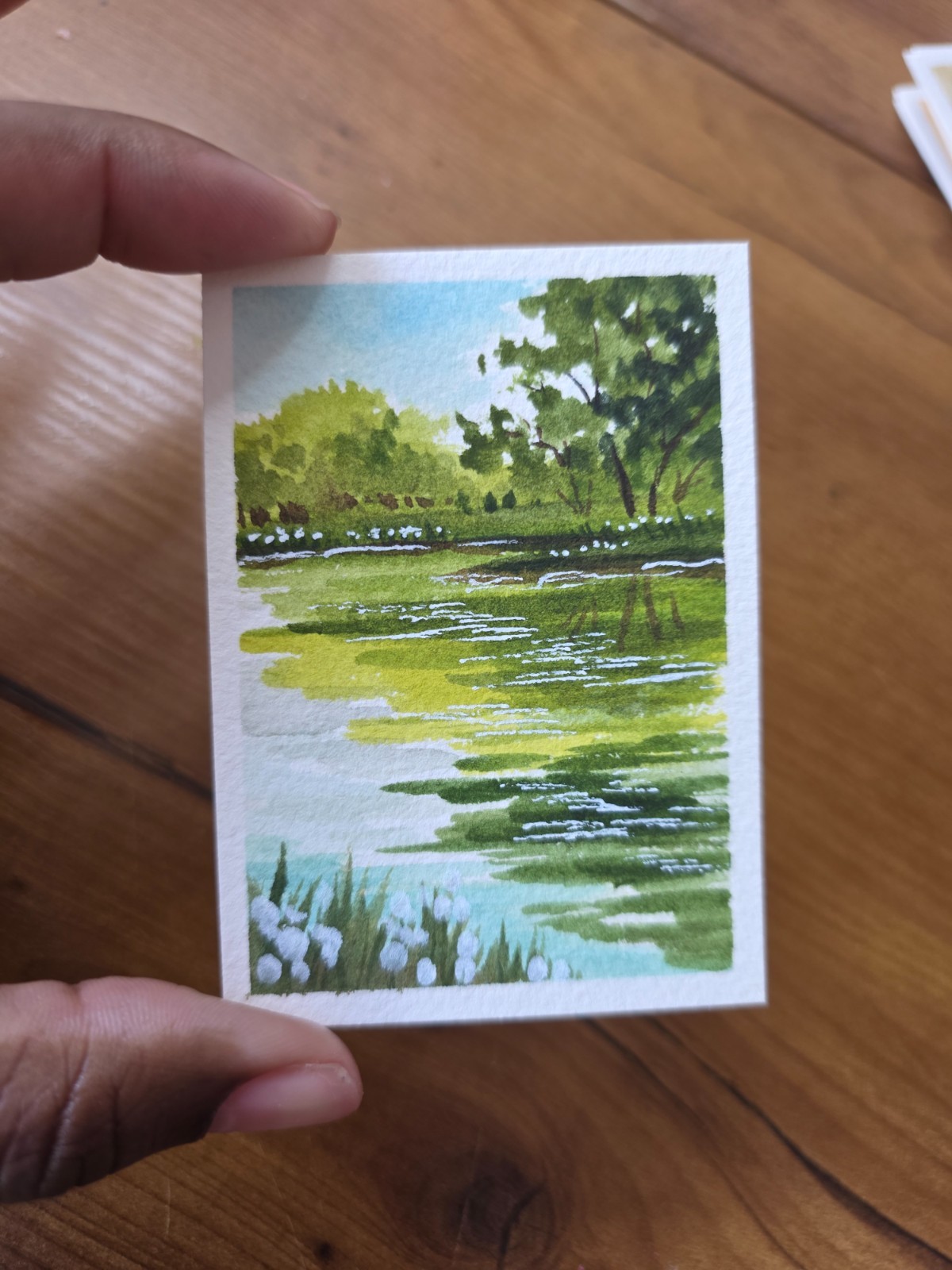 ACEO watercolor painting. Original Landscape